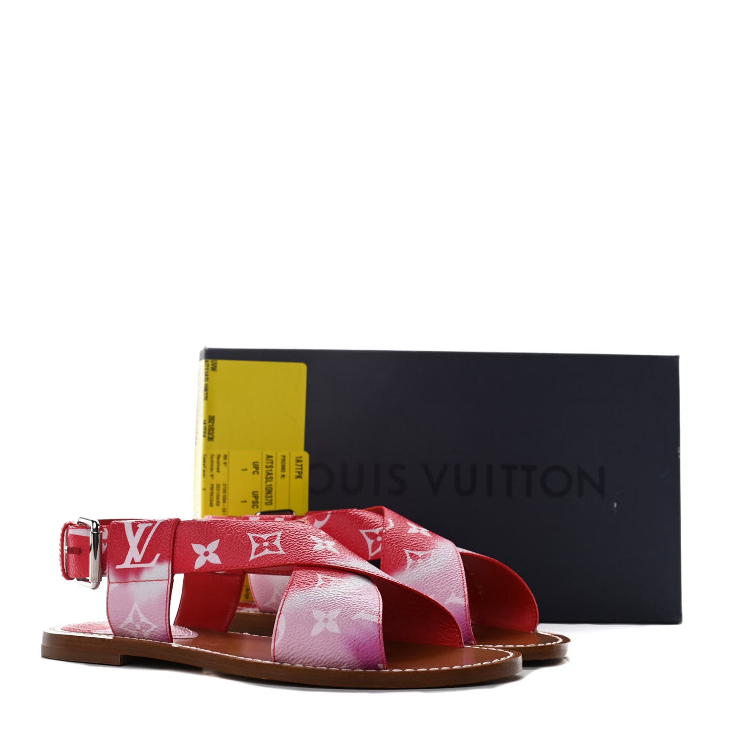 Monogram Escale Palma Flat Sandals 37 Rouge