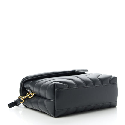 Saint Laurent Calfskin Y Quilted Monogram Toy Loulou Crossbody Bag Graphite 4 of 12