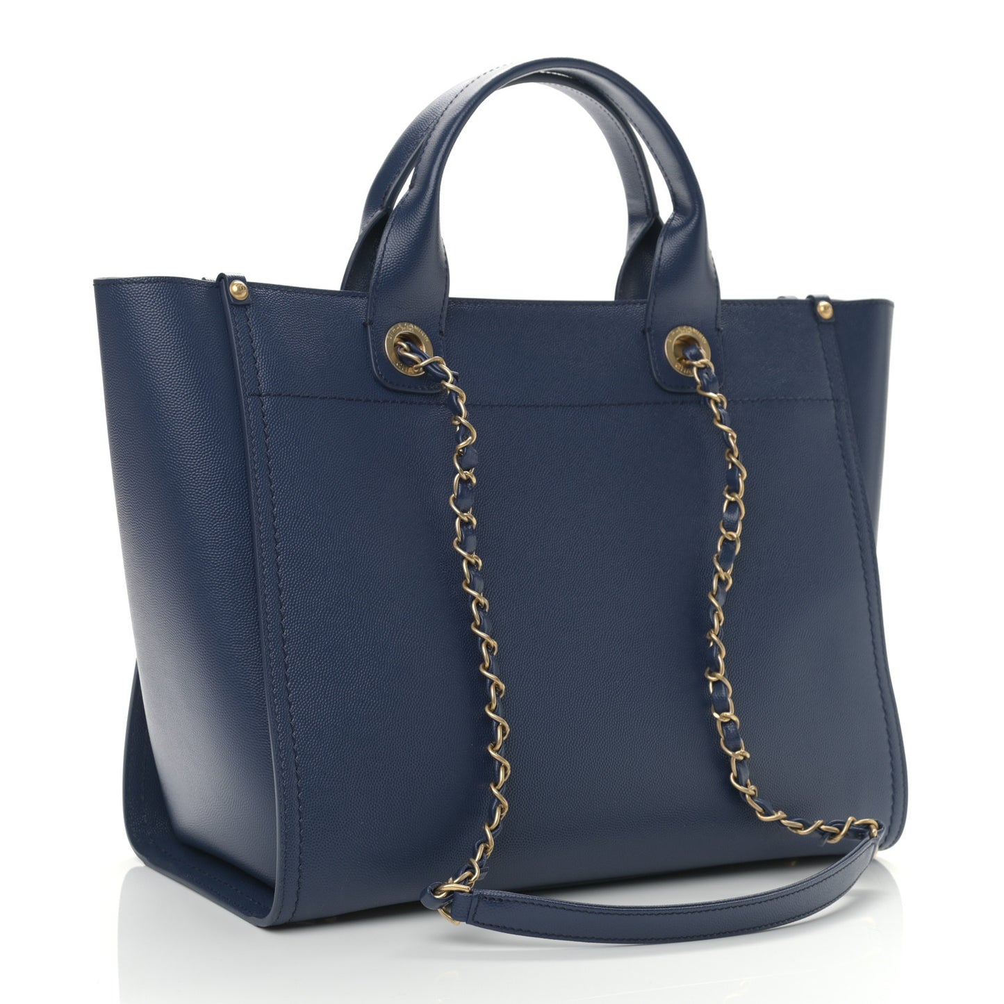Caviar Small Studded Deauville Tote Navy