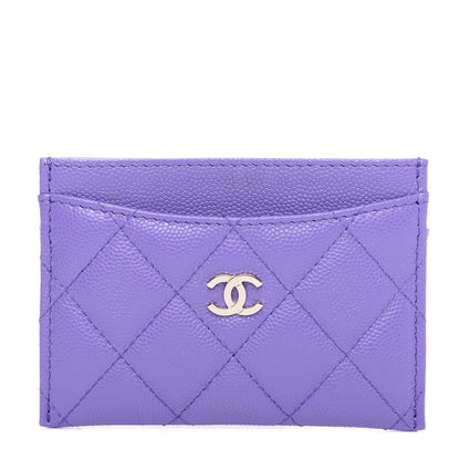 Chanel Caviar Quilted Card Holder Purple 1 of 8