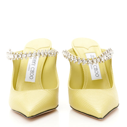 Jimmy Choo Lizard Embossed Crystal Bing 100 Pumps 37 Yellow 3 of 9