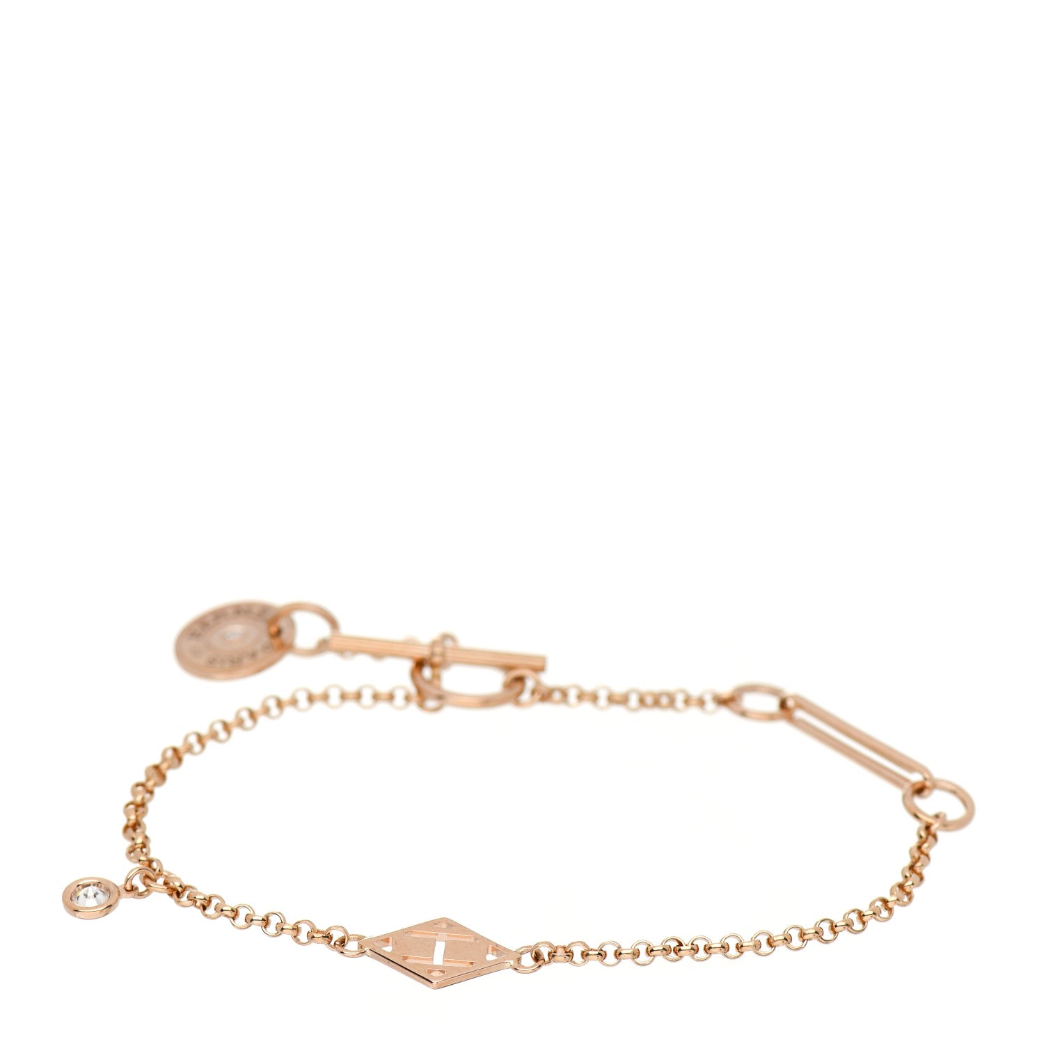 Hermes 18K Rose Gold Diamond Gambade Bracelet SH 3 of 5