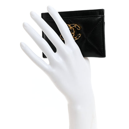 Chanel Lambskin Quilted Chanel 19 Card Holder Black 2 of 8