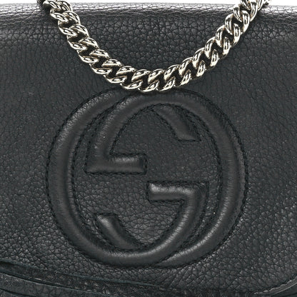 Gucci Pebbled Calfskin Small Soho Flap Crossbody Black 9 of 12