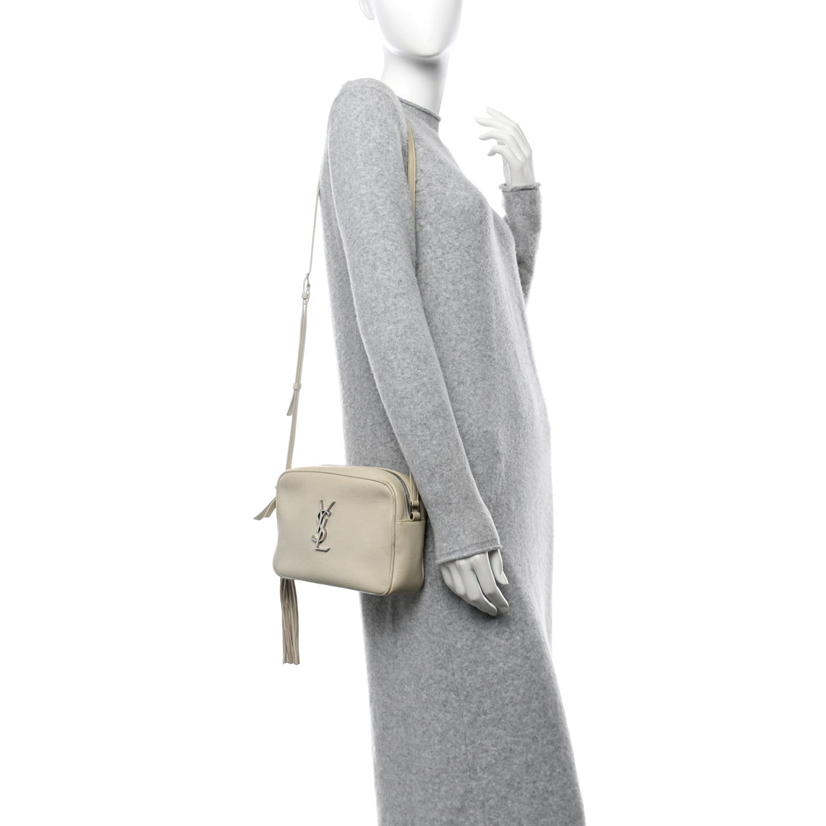 Grained Lambskin Monogram Lou Camera Bag Crema Soft
