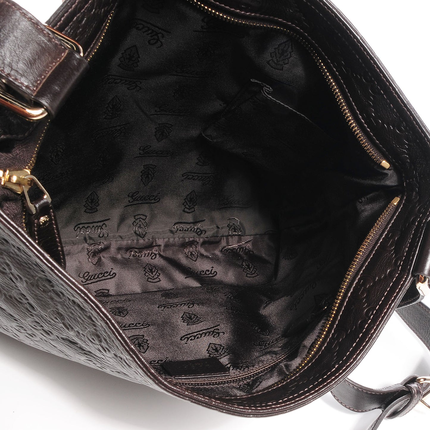 Guccissima Large Flat Messenger Bag Dark Brown