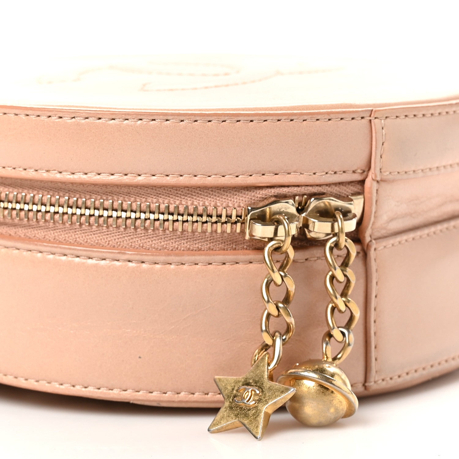 Chanel Glazed Calfskin Round As Earth Evening Bag Beige 9 of 10