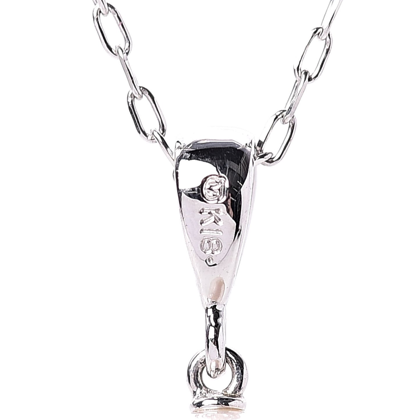 18K White Gold Akoya Pearl 7.5mm Drop Pendant Necklace