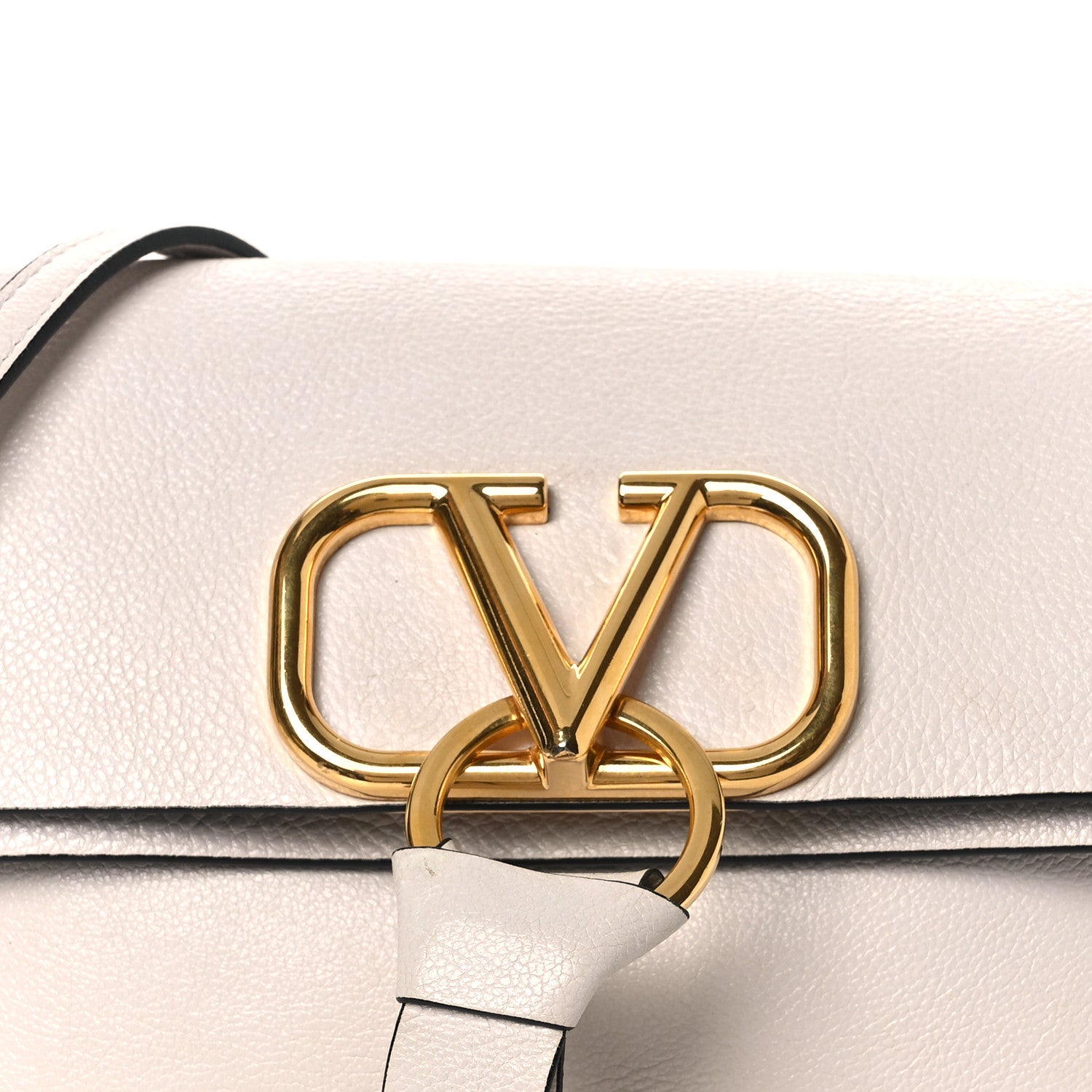 Valentino Garavani Calfskin Small VRing Crossbody Bag Ivory 7 of 11