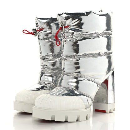 Christian Louboutin Metallic Oriona Lug 100 Boots 37.5 Silver 3 of 10