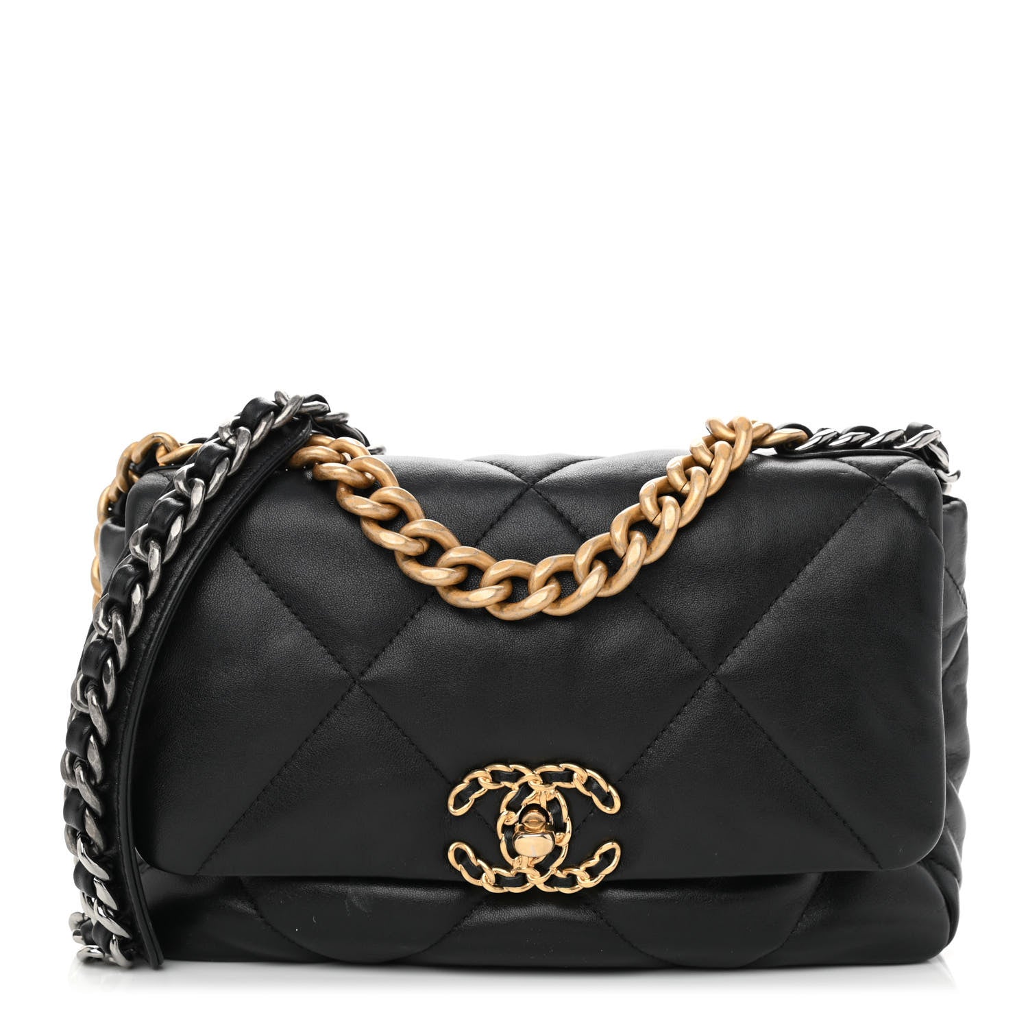 Chanel Lambskin Quilted Medium Chanel 19 Flap Black 1 of 12