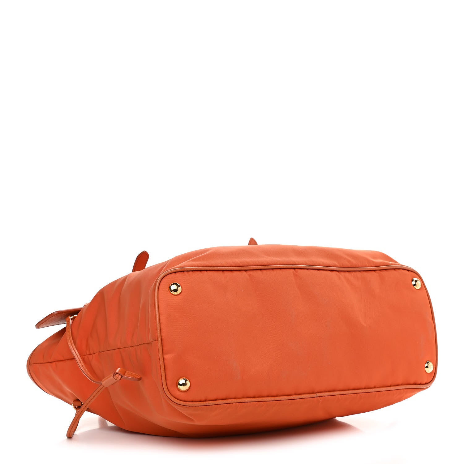 Prada Tessuto Nylon Saffiano Tote Papaya 5 of 17