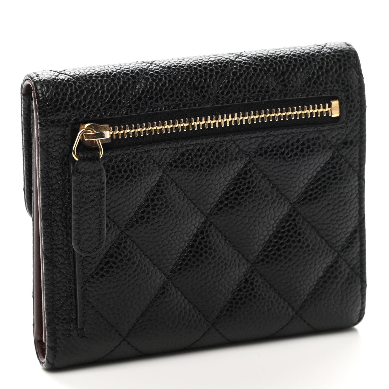 Chanel Caviar Quilted Compact Flap Wallet Black 3 of 7