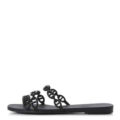 Hermes TPU Rivage Sandals 36 Black 1 of 9