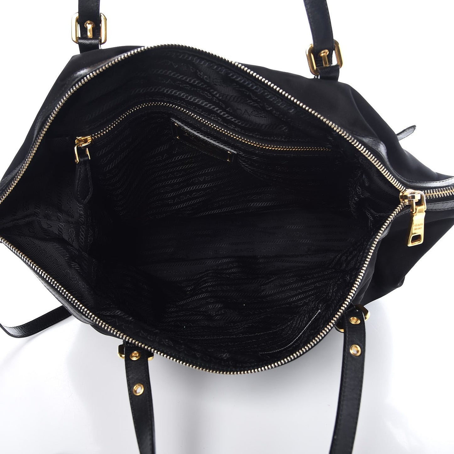 Tessuto Nylon Saffiano Tote Black