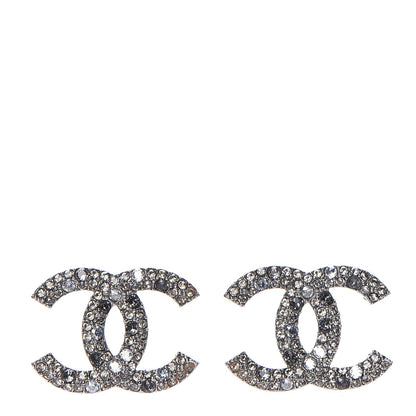 Chanel Crystal CC Earrings Silver 1 of 6