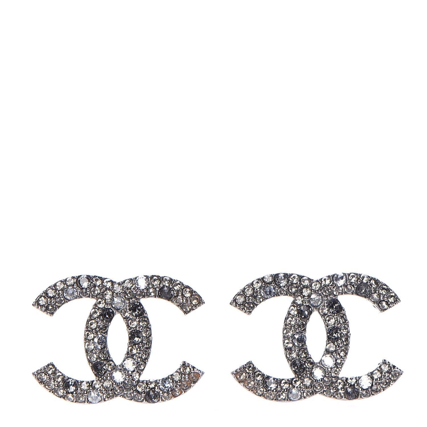 Chanel Crystal CC Earrings Silver 1 of 6