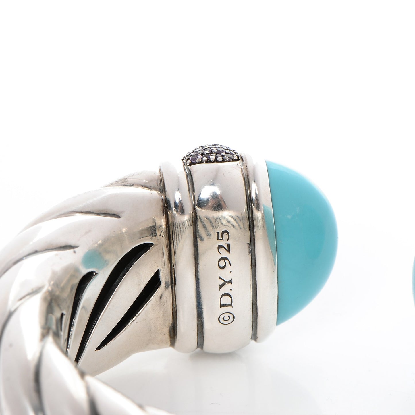 Sterling Silver Amethyst Turquoise 25mm Waverly Bracelet