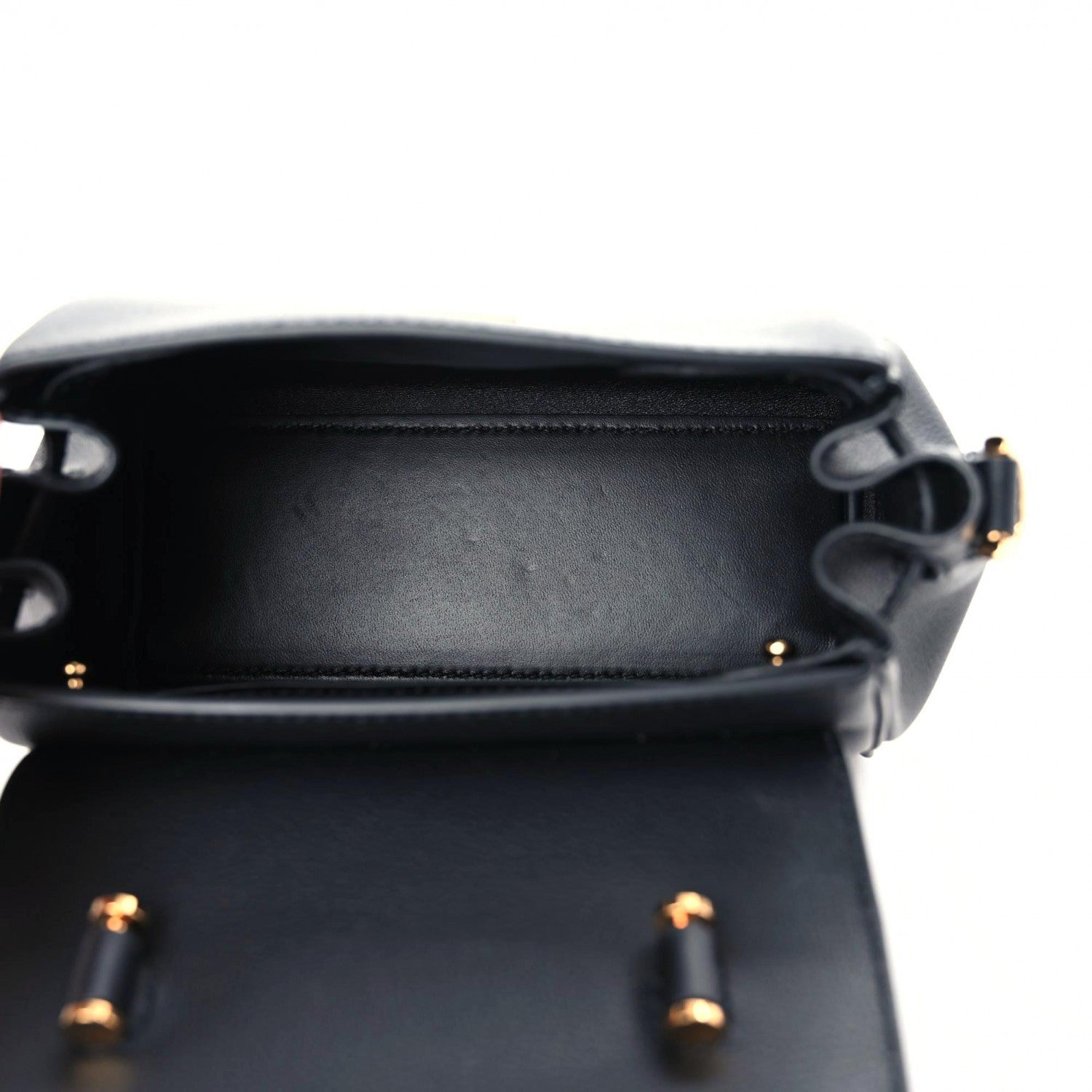 Versace Grained Calfskin Medusa Small Top Handle Handbag Black 8 of 9