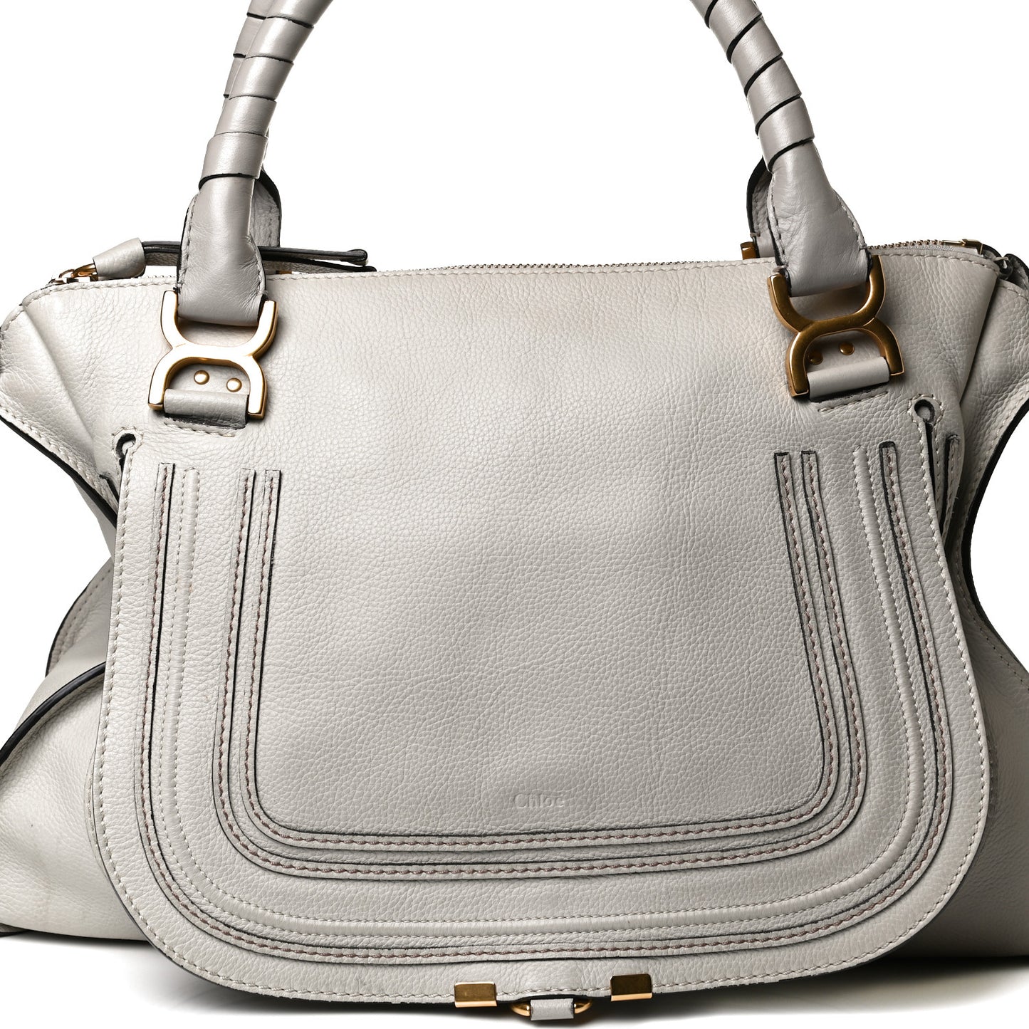 Calfskin Large Marcie Satchel Dove
