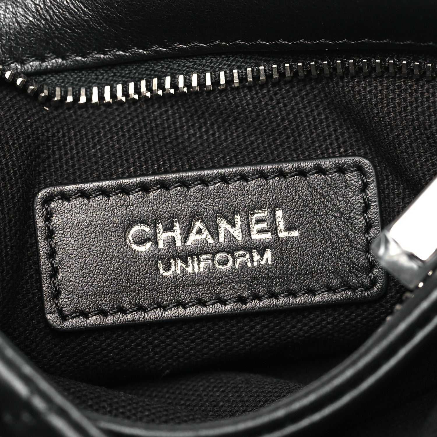 Chanel Lambskin Quilted Uniform Crossbody Bag Black 6 of 11