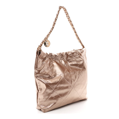 Chanel Metallic Calfskin Quilted Small Chanel 22 Pink 4 of 12