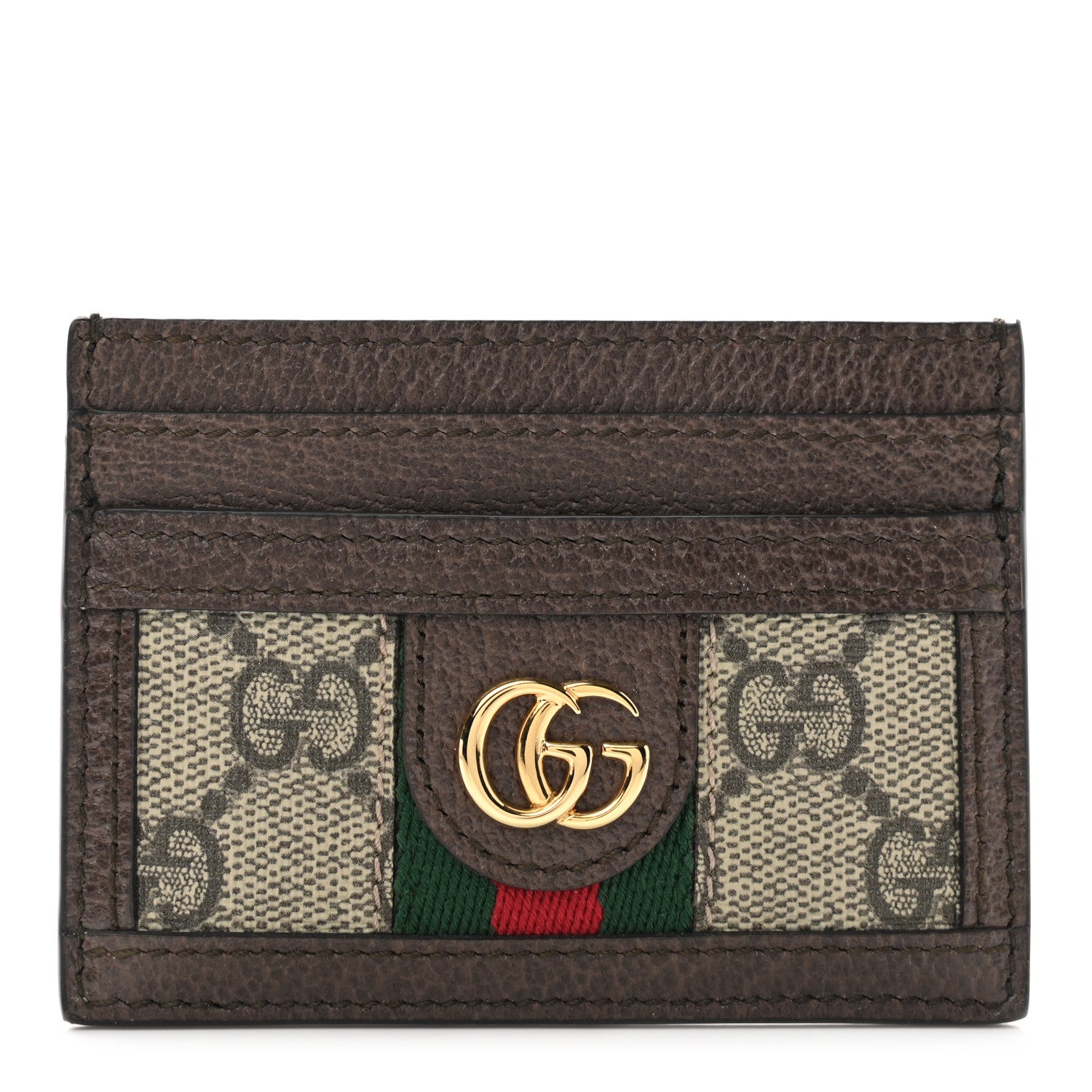 Gucci GG Supreme Monogram Ophidia Card Holder Brown 1 of 6