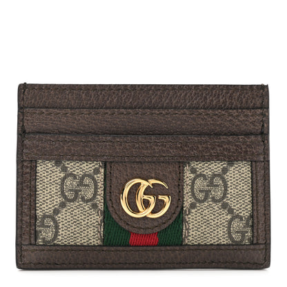 Gucci GG Supreme Monogram Ophidia Card Holder Brown 1 of 6