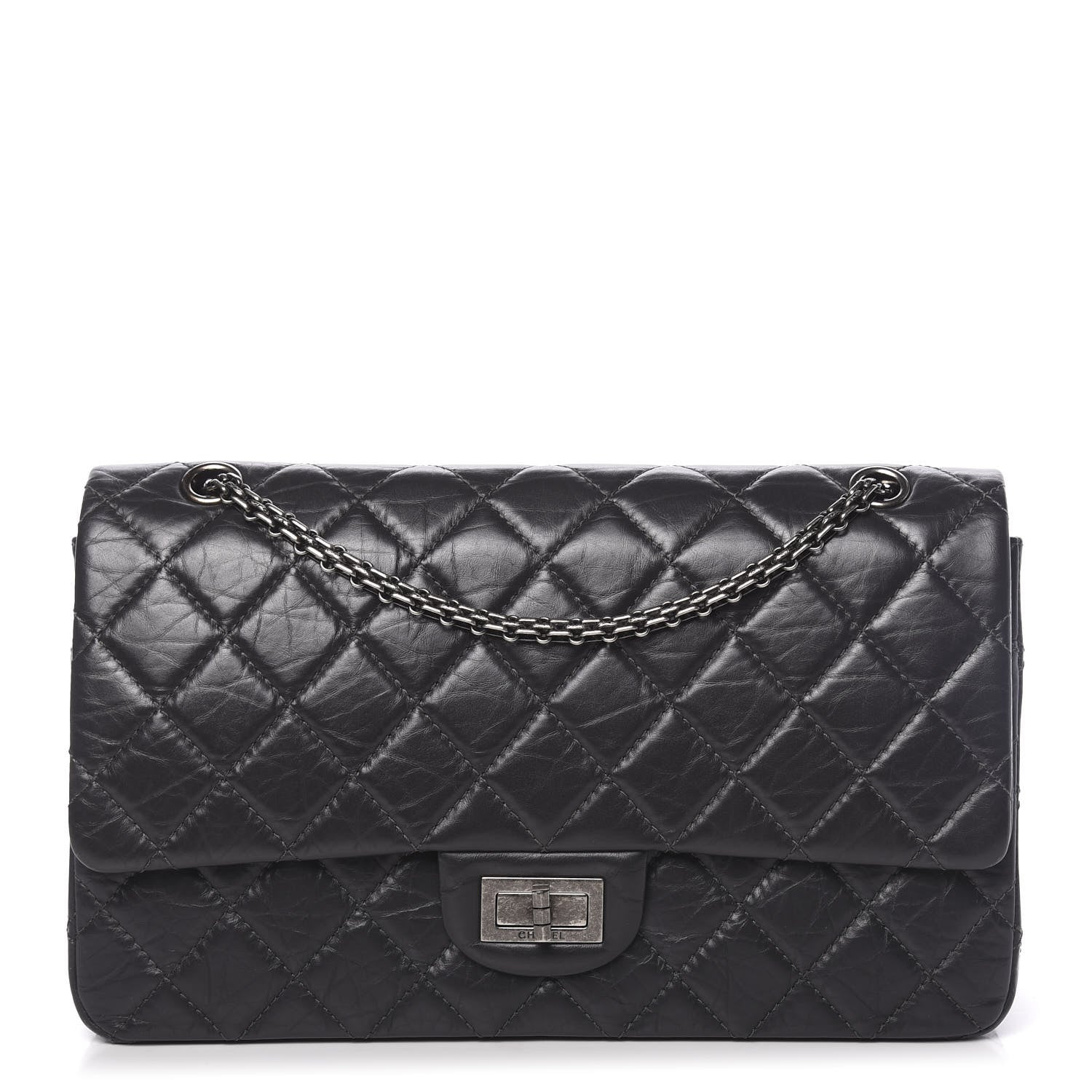 Chanel Aged Calfskin Quilted 2.55 Reissue 227 Flap Dark Grey 1 of 10