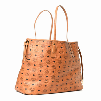 MCM Visetos Large Liz Reversible Shopper Tote Cognac 3 of 10