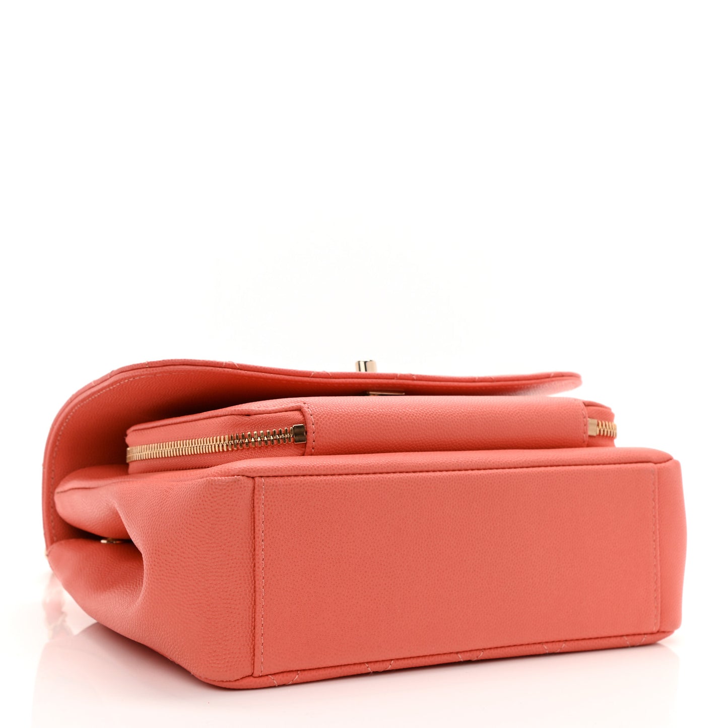 Caviar Quilted Small Business Affinity Flap Coral