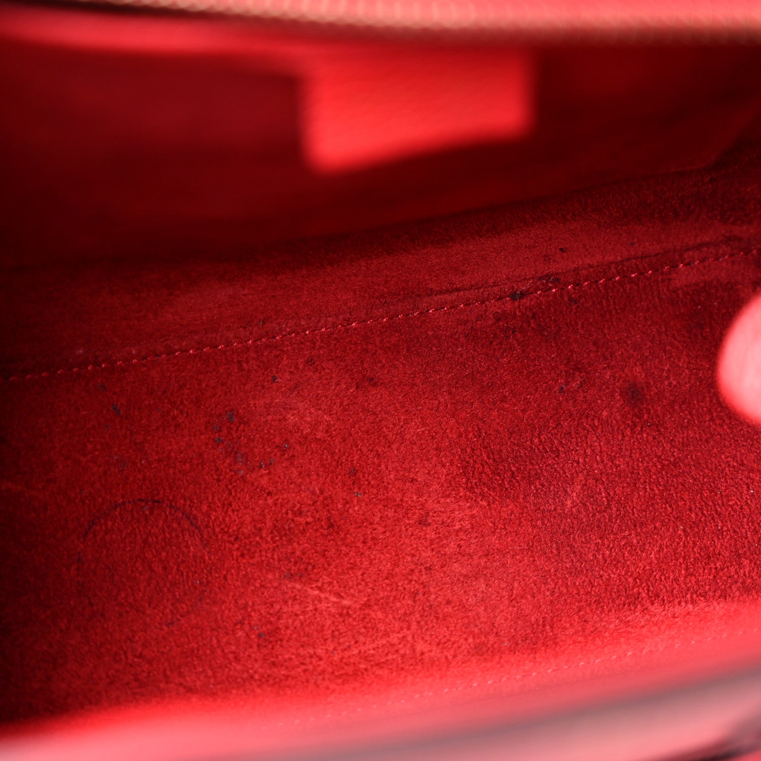 Celine Drummed Calfskin Nano Luggage Red 9 of 13