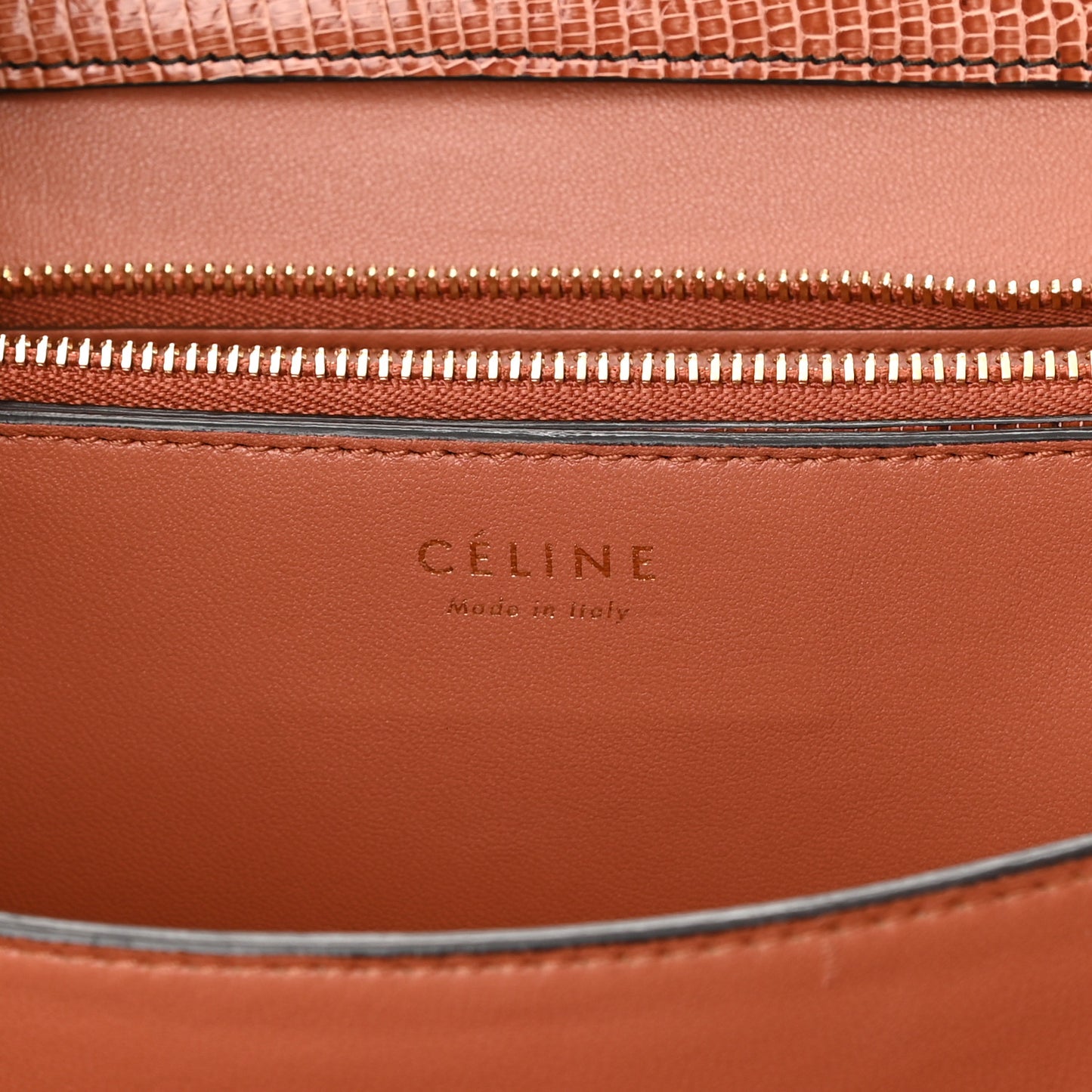 Lizard Medium Classic Box Flap Bag Cognac