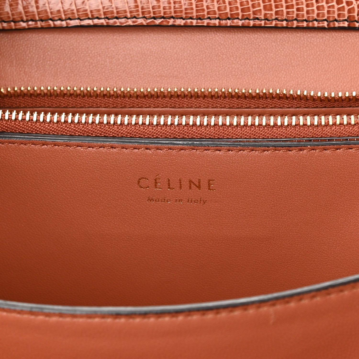 Celine Lizard Medium Classic Box Flap Bag Cognac 6 of 7