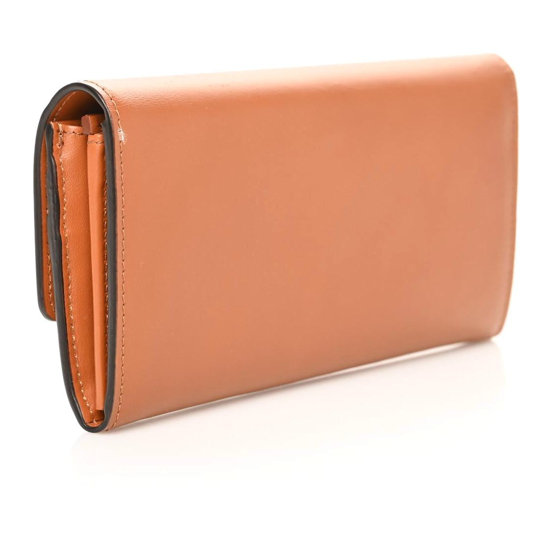Vitello King Tamponato Logo Embossed Continental Wallet Cuoio