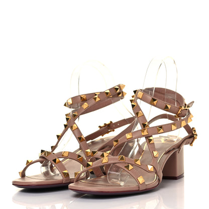 Valentino Garavani Nappa Rockstud Flair Ankle Wrap 45mm Sandals 39 Rose Cannelle 3 of 9