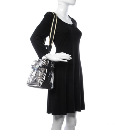Delvaux Vinyl Gladiator Tempete Satchel Antique Silver Gold 3 of 8