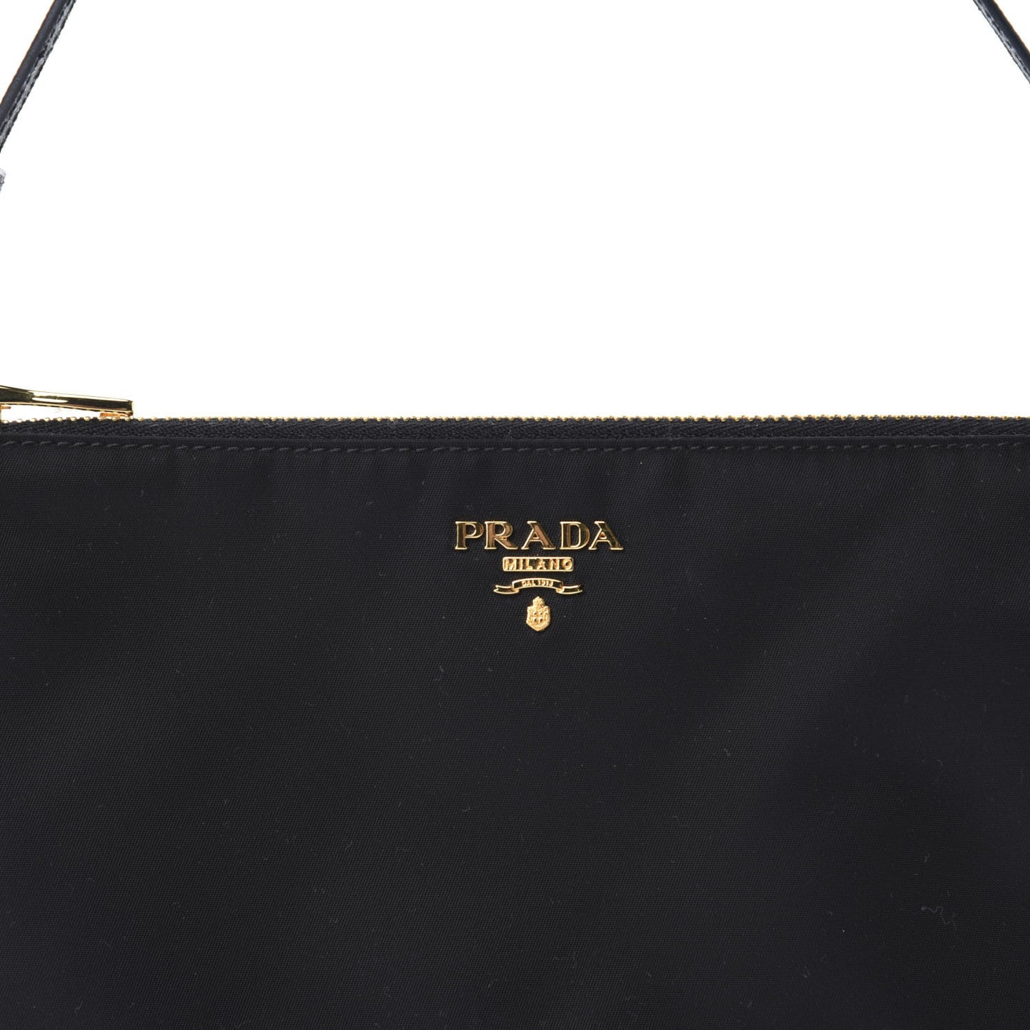 Tessuto Nylon Soft Calfskin Shoulder Bag Black