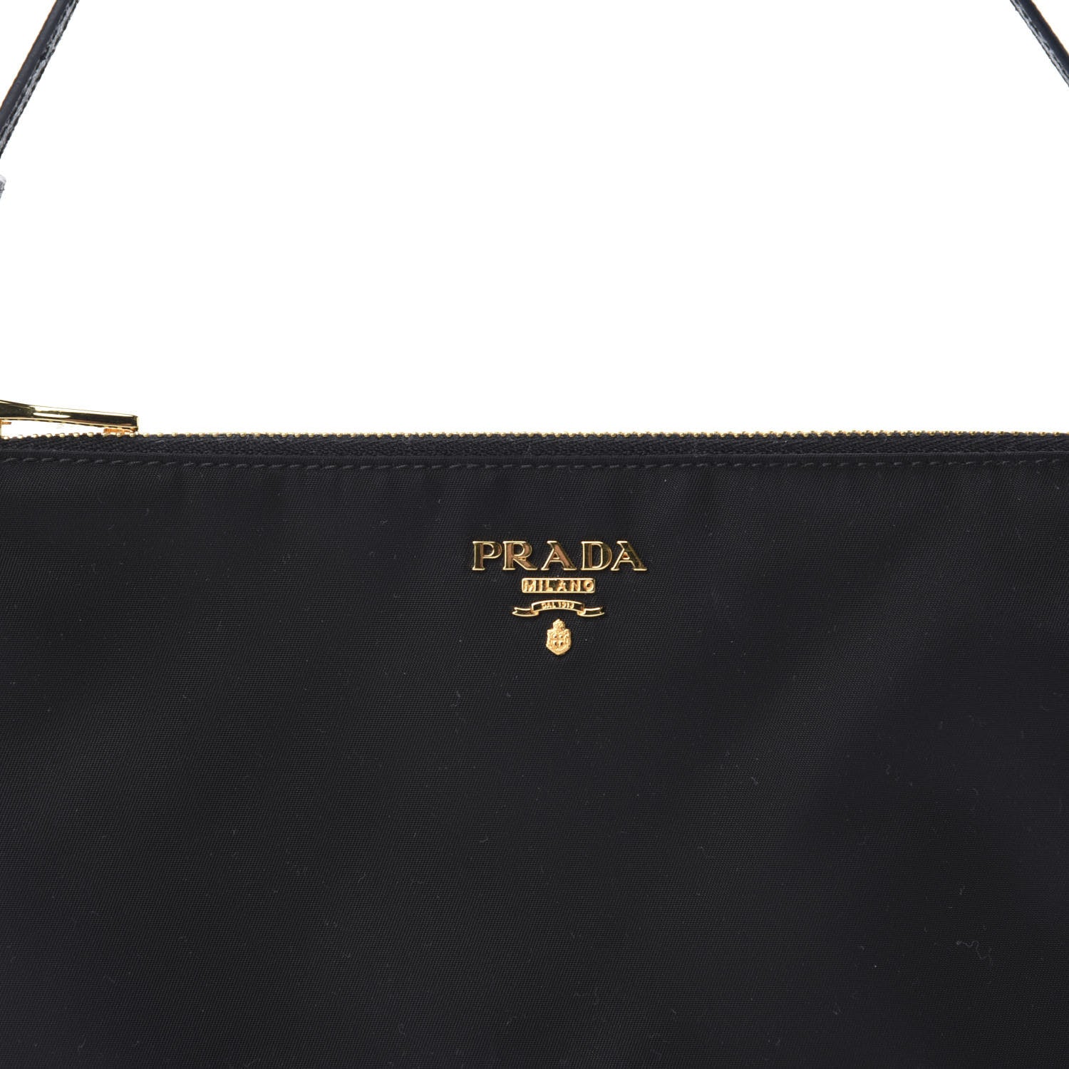 Prada Tessuto Nylon Soft Calfskin Shoulder Bag Black 10 of 10