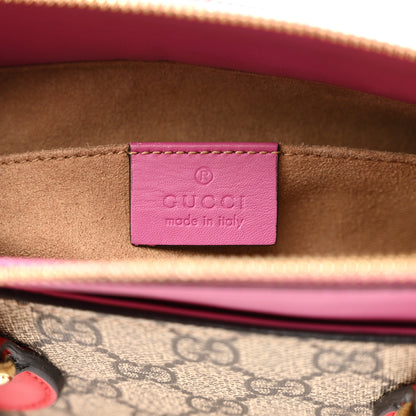 Gucci GG Supreme Monogram Mini Zip Top Tote Beige Dry Rose 6 of 18