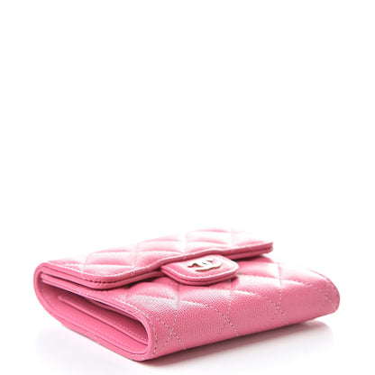 Chanel Caviar Quilted Compact Flap Wallet Pink 4 of 9