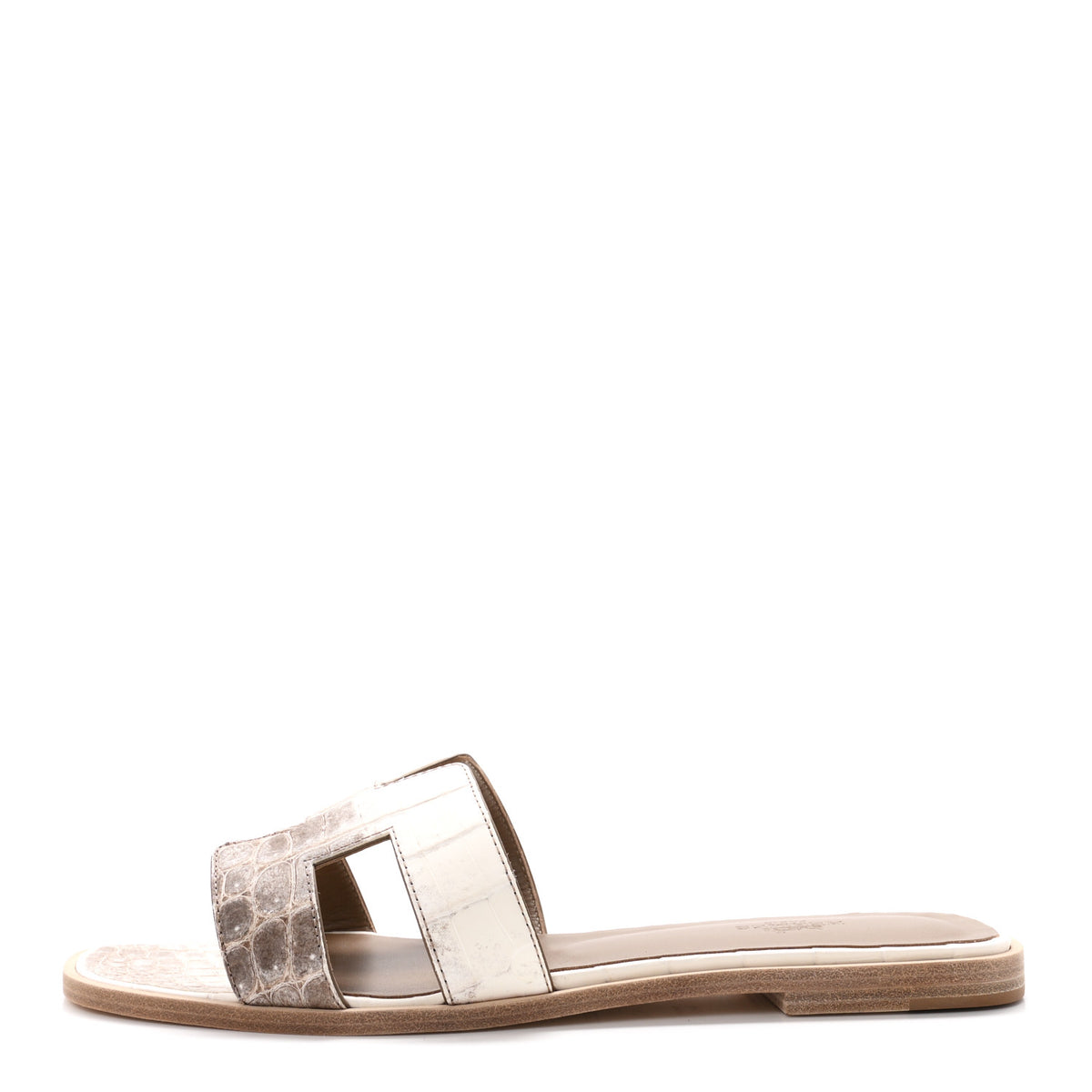 Matte Niloticus Crocodile Himalaya Oran Sandals 36 Blanc 40