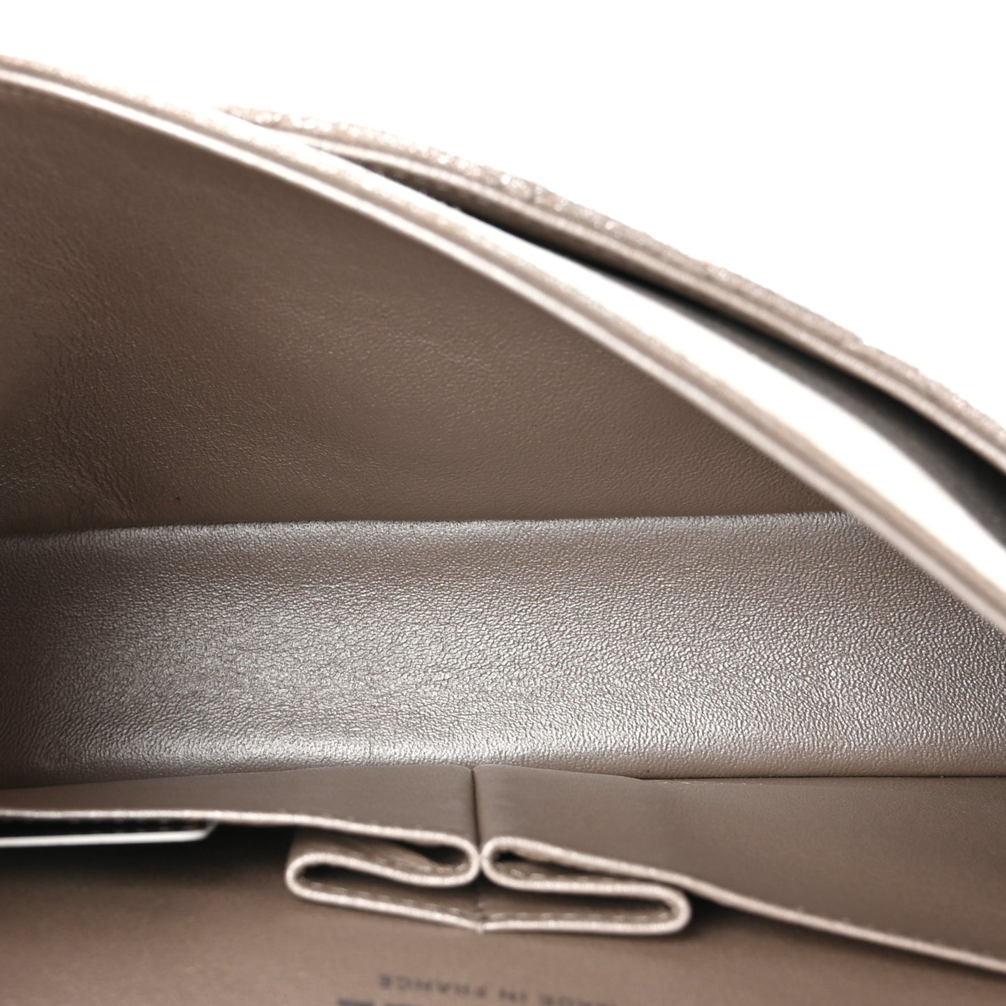 Iridescent Calfskin Medium Double Flap Light Gold
