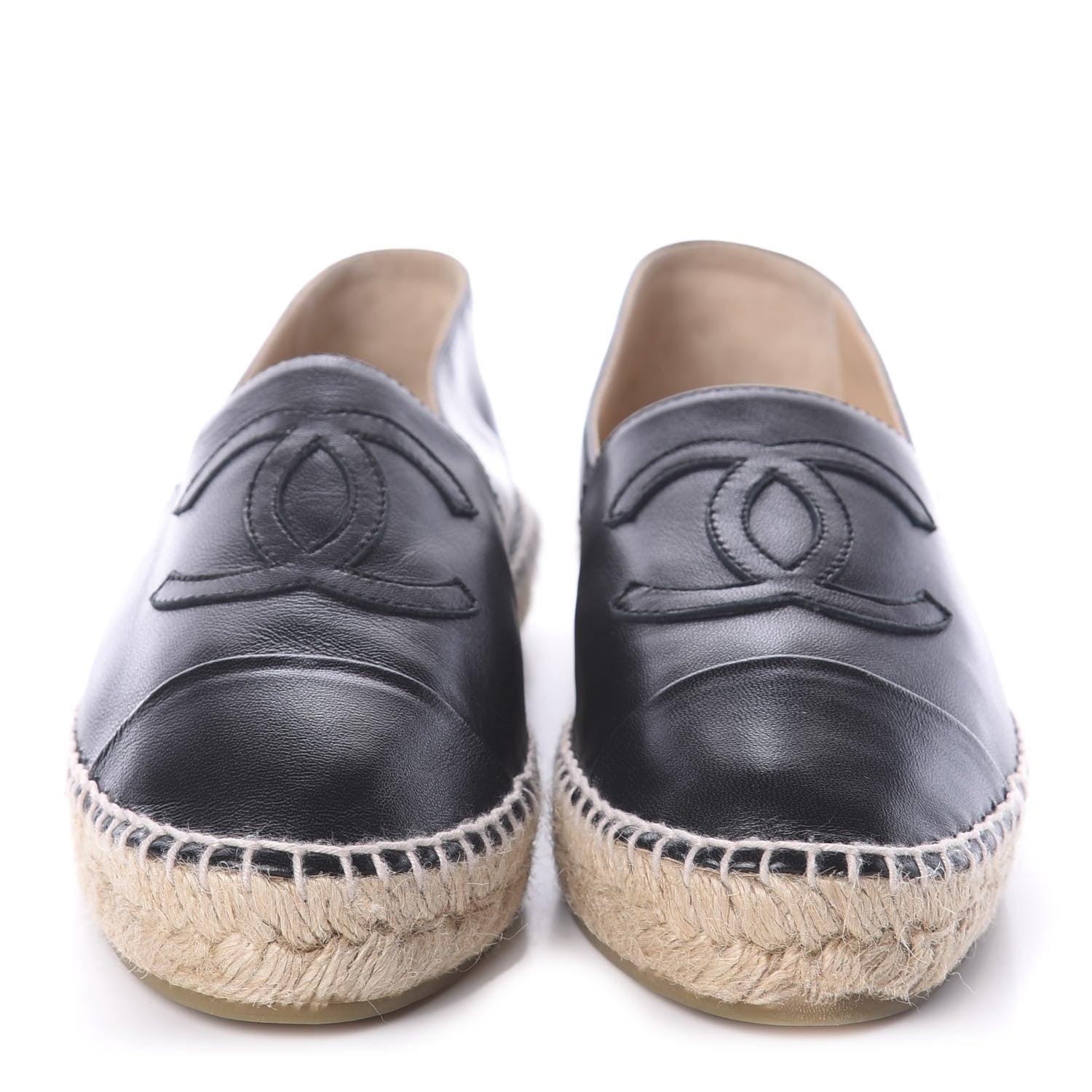 Chanel Lambskin CC Espadrilles 38 Black 2 of 7