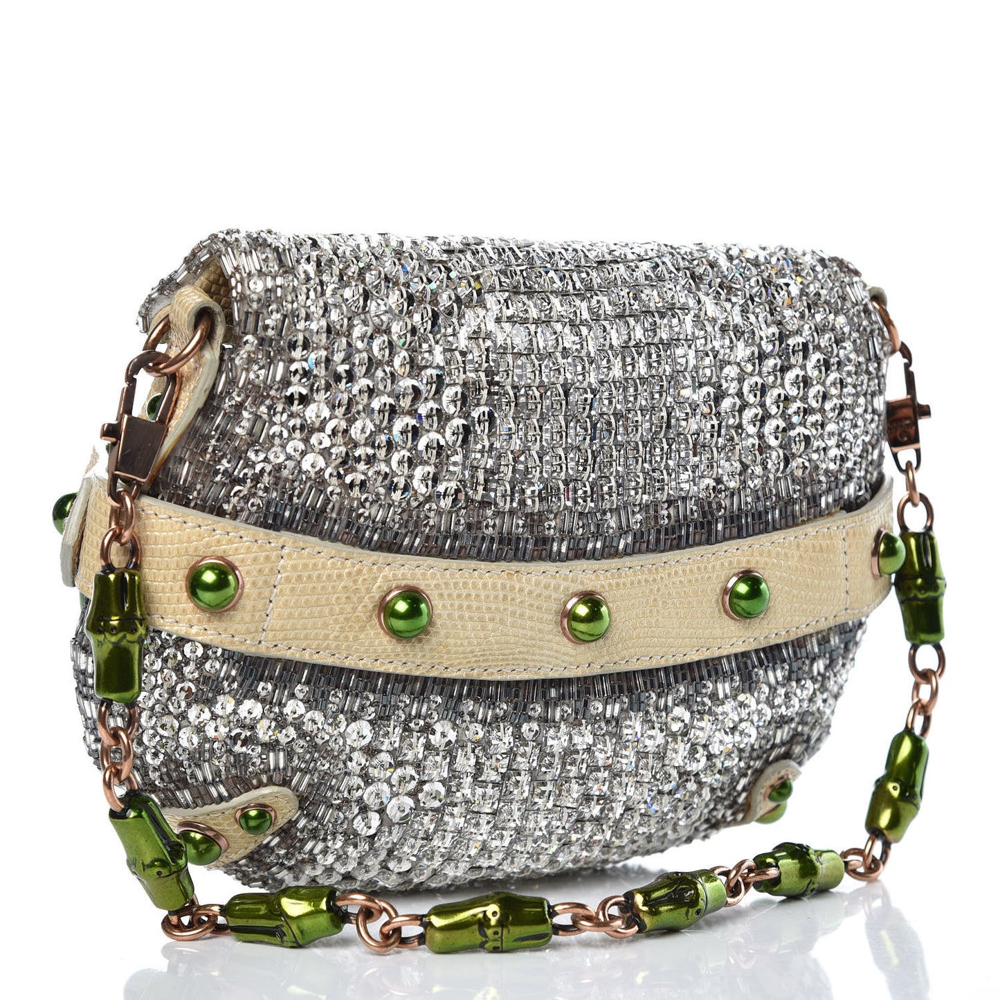 Monogram Lizard Jeweled Dragon Evening Bag