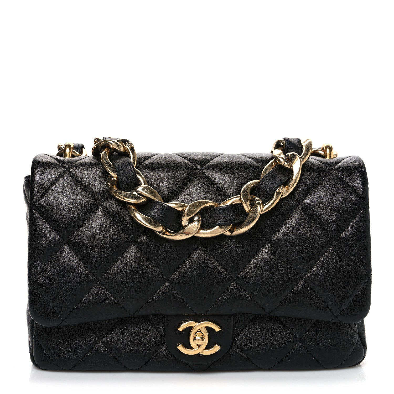 Chanel Lambskin Quilted Large CC Funky Town Flap Black 1 of 10