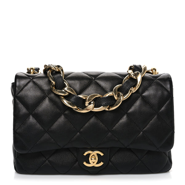 Chanel Lambskin Quilted Large CC Funky Town Flap Black 1884653