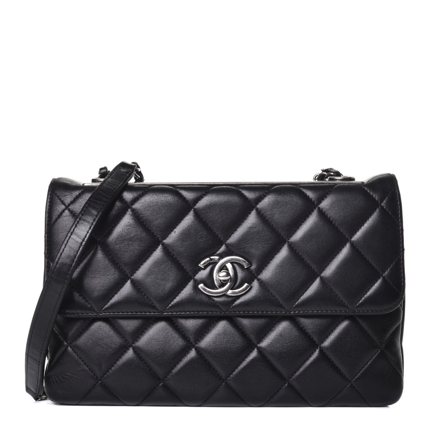 Lambskin Quilted Medium Trendy CC Flap Black