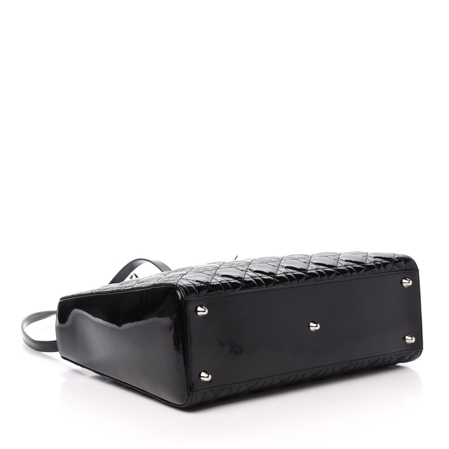 Patent Cannage Large Lady Dior Black