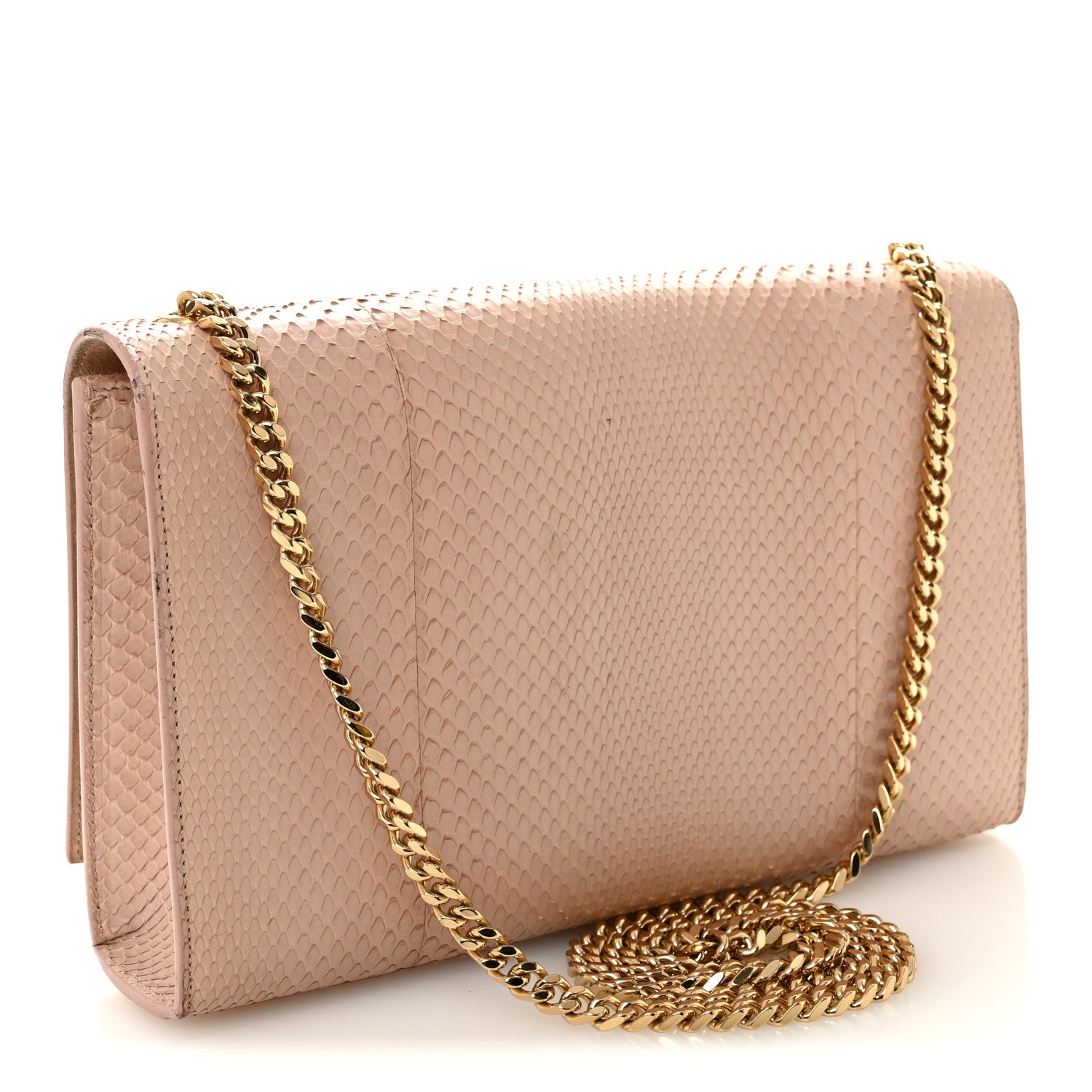Saint Laurent Snakeskin Medium Classic Monogram Kate Tassel Satchel Beige 3 of 15